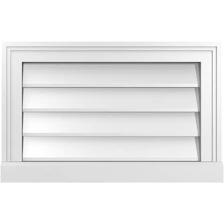 Ekena Millwork Vertical Surface Mount PVC Gable Vent w/ 2"W x 2"H , Brickmould Sill Frame, 22"W x 14"H GVPVE22X1403SN